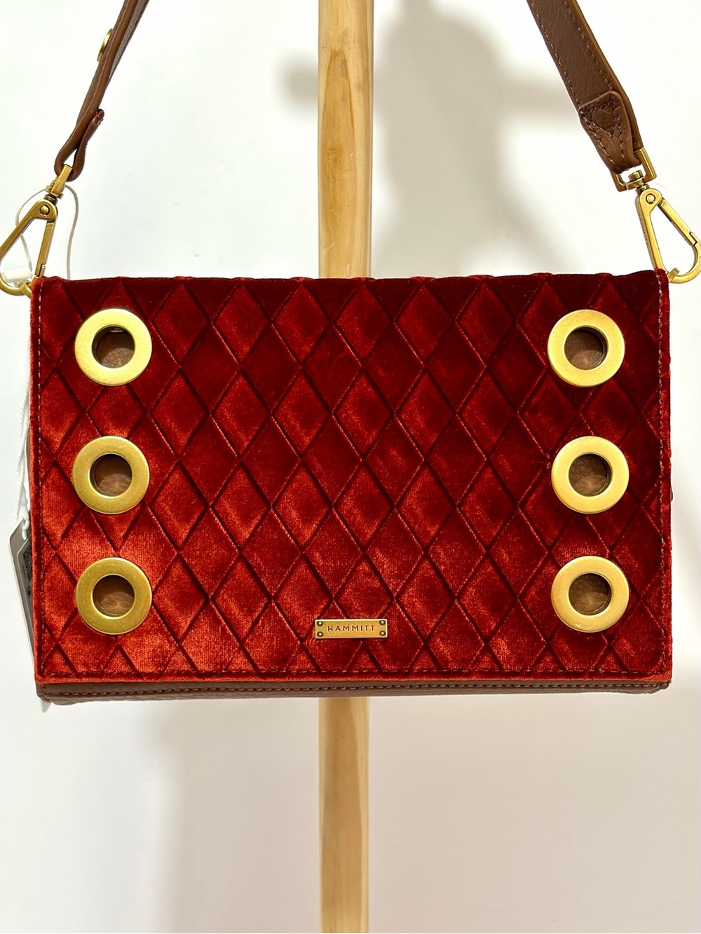 Hammitt Montana Small Clutch In Monarch Velvet With Antique Gold Hardware NWT - Picture 5 of 16